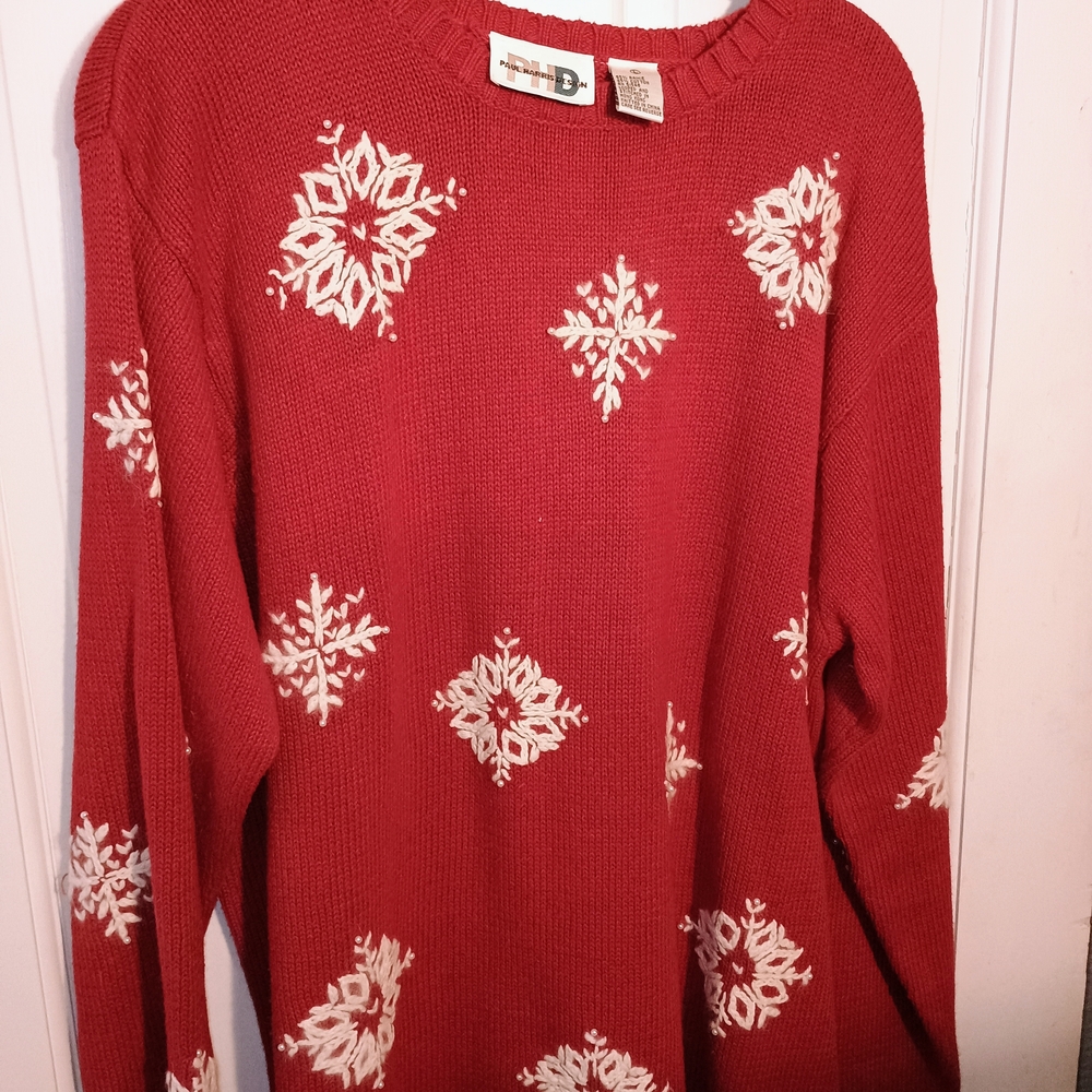 Paul Harris Red Snowflake Sweater